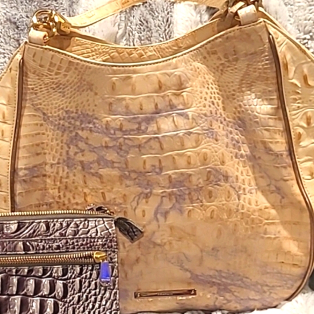 Lowest$$!! Brahmin Used Alma Topaz Shoulder Bag